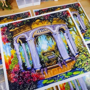 Magical plantorium art print, gouache painting, Dreamy art, art for your home,