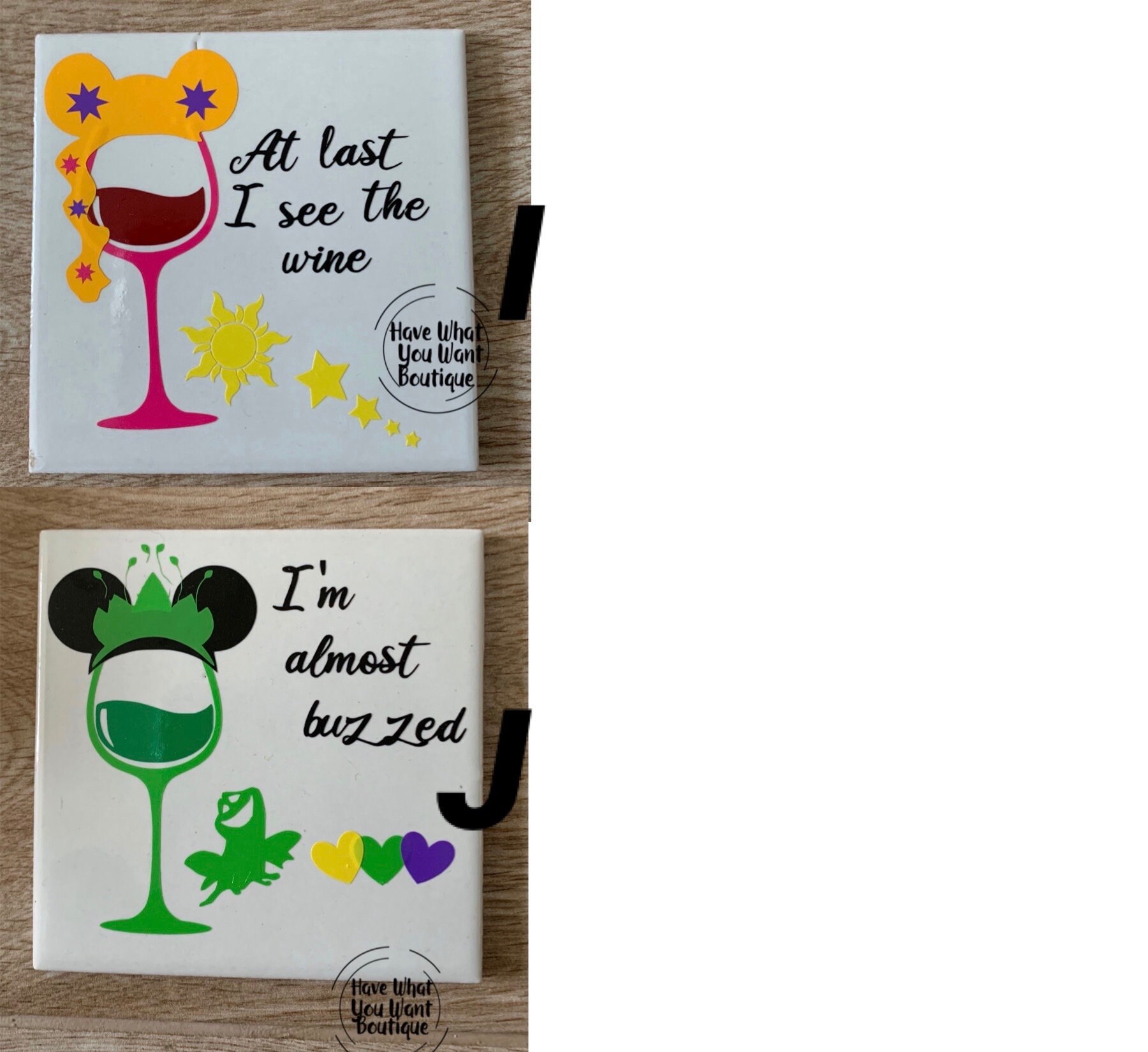 Set of 4 Disney Princess Inspired Drink Coasters Etsy