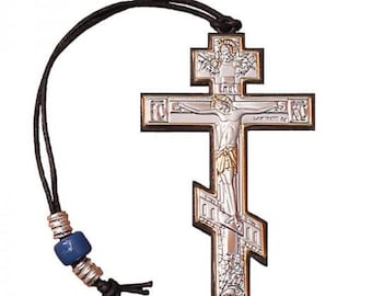 Christian Silver Cross for Car / Greek / Handmade
