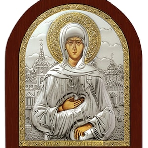 Saint Xenia Silver Christian Orthodox Icon / Greek / Handmade