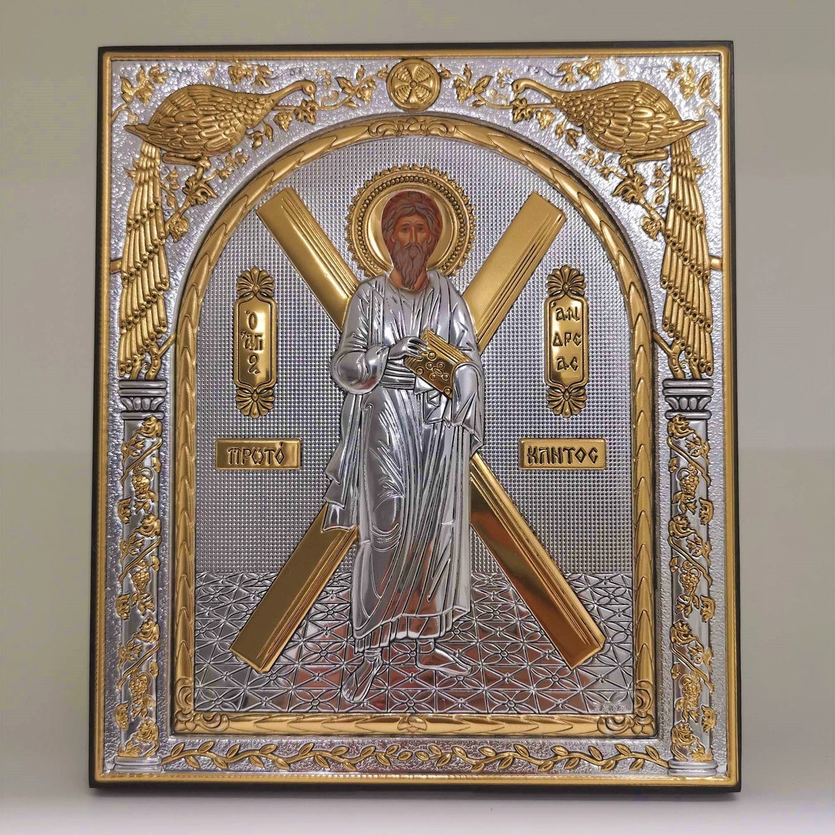 Saint Andrew Silver Christian Orthodox Icon / Greek / Handmade - Etsy