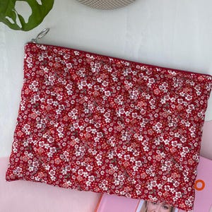 Red/White  Padded Laptop Bag - Computer Bag - iPad and Laptop Case - Business Laptop Briefcase | Office Bag | Handmade in Uk