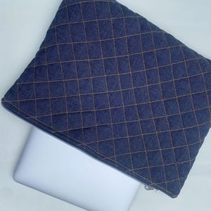 Blue Denim Padded Laptop Case - Computer Bag -  iPad and Laptop Cover - Business Laptop Briefcase | iPad Case -Office Bag/Business Briefcase