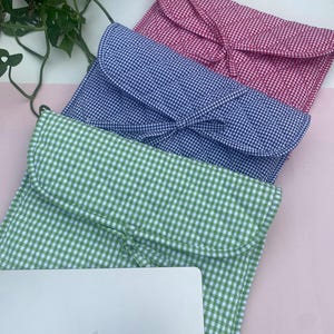 Gingham Green /White with Laces - Business Laptop Briefcase | Office Bag | University Bag | Laptop Bag for Women | Men Laptop Bag |Work Bag