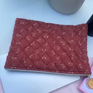 Dragonfly burgundy Padded Laptop Bag - Computer Bag - iPad and Laptop Case - Business Laptop Briefcase | Office Bag | Handmade in Uk