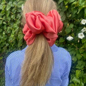 Georgia pink Giant Scrunchie - Great for Thick Hair - XXL Scrunchie Style - Valentine&#39;s Gift  - Handmade - UK