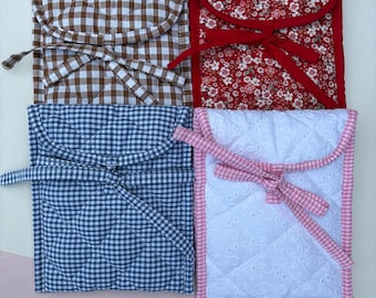 Handmade Quilted Kindle Sleeve - Gingham E-Reader Case