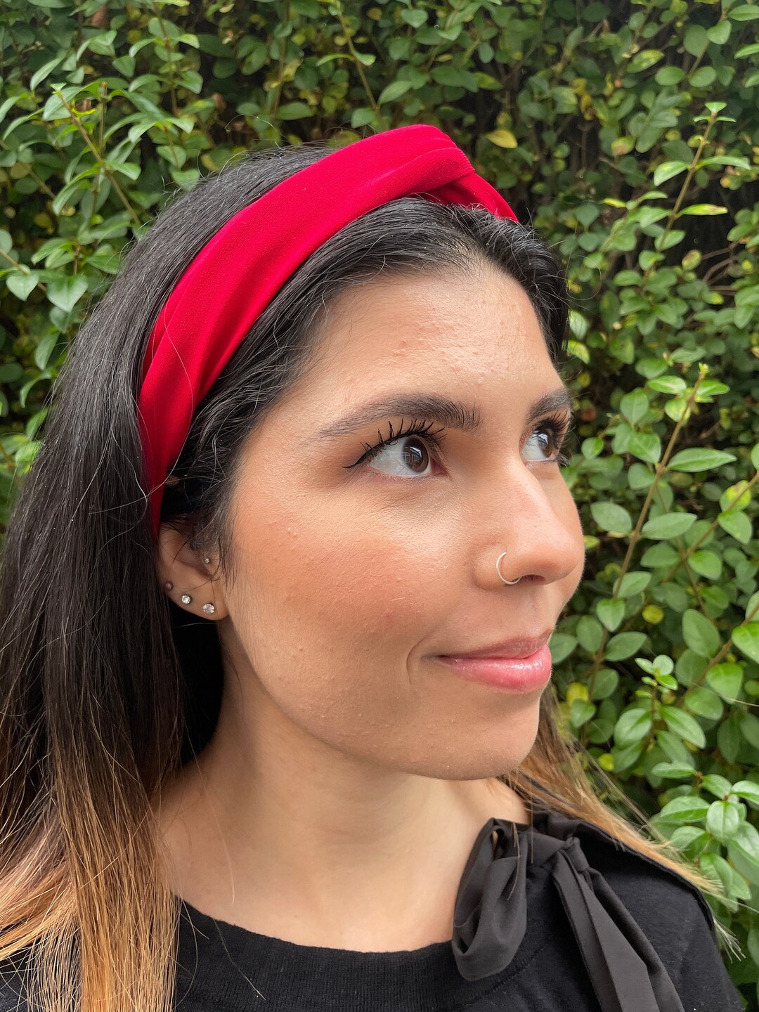 Monotone Knot Twist Headband - Blue or Red - Super Soft Comfy