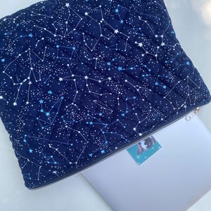 Bleu Constellation rembourré pour ordinateur portable - Sacoche pour ordinateur - Housse pour iPad et ordinateur portable - Porte-documents professionnel pour ordinateur portable | Sac de bureau | Fait main au Royaume-Uni