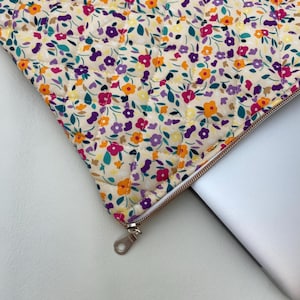 Floral violet et orange - Porte-documents pour ordinateur portable professionnel | Sac de bureau | Sac universitaire | pour ordinateur portable pour femme | Sacoche pour ordinateur portable pour homme | Sac de travail |