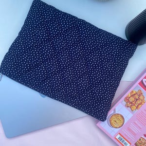 Navy Blue Stars Padded Laptop Case – Handmade Computer Cover