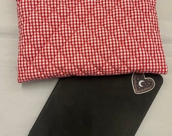 Gingham Print Padded iPad and Laptop Cover Handmade in Uk