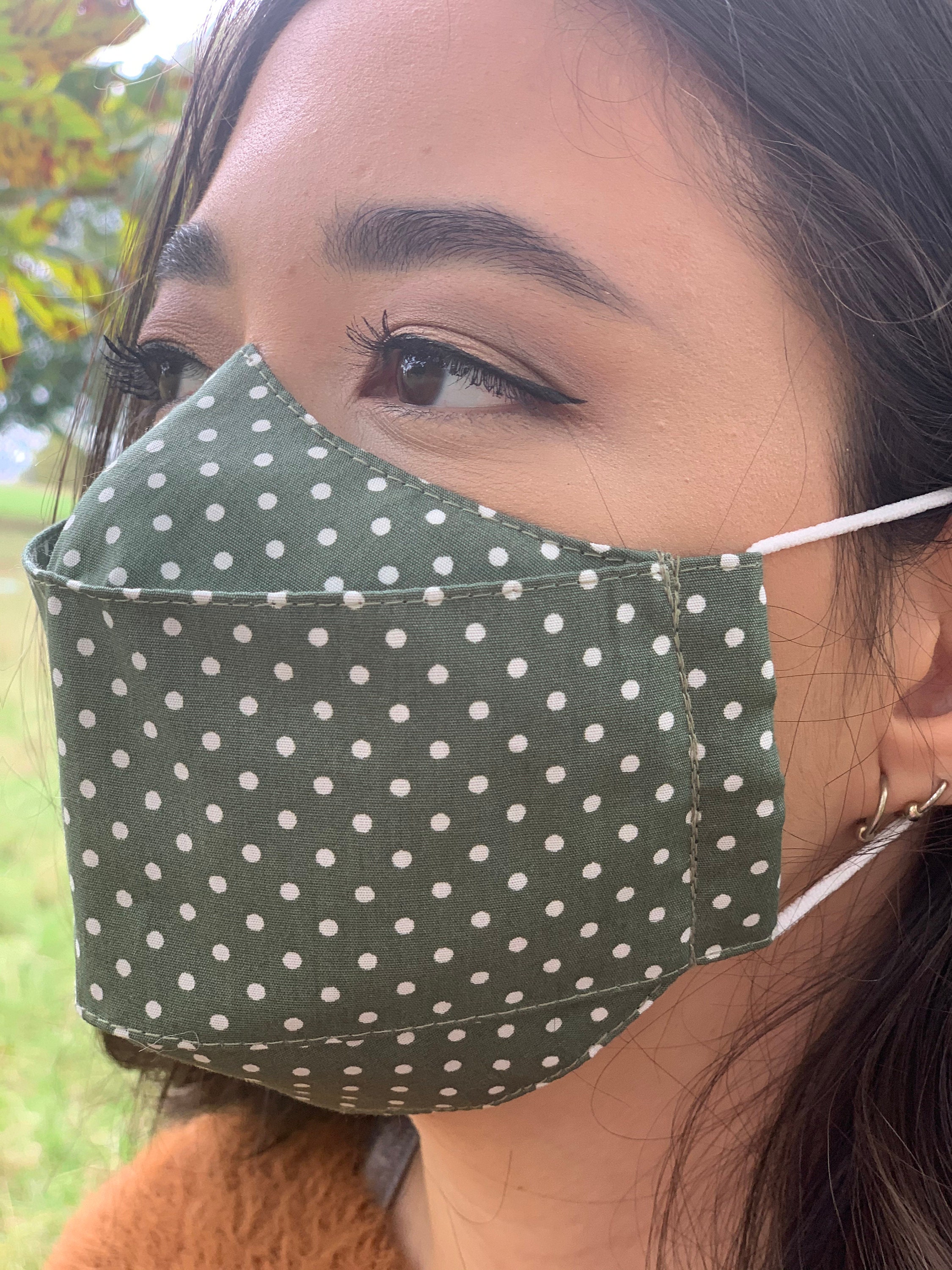 Best Anti Fog Face Mask in UK Khaki Polka Dot Pattern Nose | Etsy
