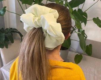 Crepe Giant Scrunchie in an Light Mint Colour  - Great for Thick Hair - XXL or Regular Scrunchie Style - Xmas Gift - Handmade in the UK