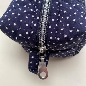 Pochette à crayons faite main / Trousse à étoiles blanc marine / Organisateur multifonctionnel avec doublure et fermeture à glissière - Plusieurs options de couleurs