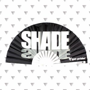Shade Large Bamboo Folding Clack Hand Fan Rave Fan, Drag Queen Fan, LGBT Pride Fan