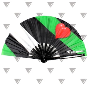 Leather Boy Gay Pride Flag Large Bamboo Folding Hand Fan Clack Fan Rave Fan Drag Queen Fan for Raves, Festivals, Parties, Nightclubs, LGBT