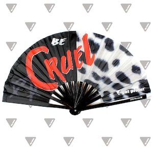 Be Cruel Large Bamboo Folding Hand Fan Clack Fan Rave Fan Drag Queen Fan