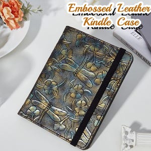 Custodia in pelle per Kindle con stampa retrò di libellule e fiori, Kindle Paperwhite 12a generazione 6" Paperwhite 12a generazione 11a generazione, Kindle Colorsoft, Kobocase