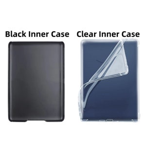 May include: Two phone cases, one black and one clear. The clear case has a clear plastic cover over a black phone case.