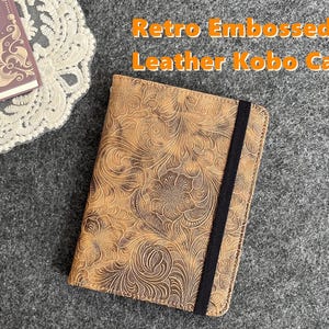 Étui Kobo en cuir embossé fleur phénix rétro avec support pour Kobo Clara Colour,Balance Colour Libra H2O Kobo Nia Kobo Clara 2E Kobo Libra 2