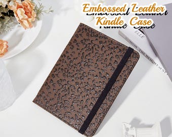 Funda de cuero repujado estilo retro para Kindle, Kindle 12.ª generación de 6 pulgadas (2024), funda para Paperwhite 12.ª generación, Paperwhite 11.ª generación, Kindle Colorsoft, funda para Kobo