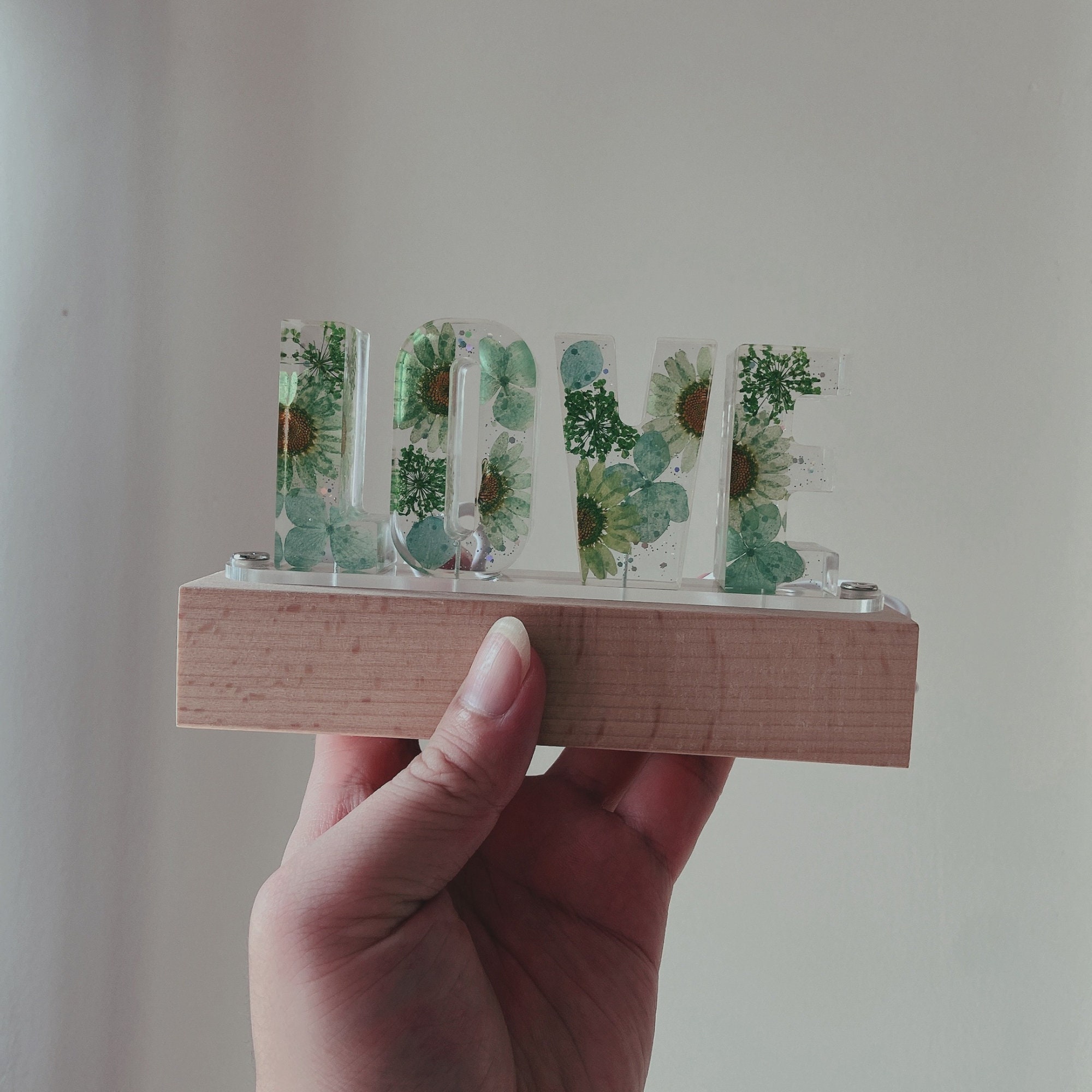 Custom pressed flower night lights color dried flower resin Etsy