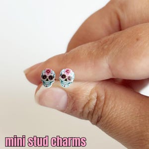 dia de los muertos, clous d'oreilles tête de mort en sucre, boucles d'oreilles mignonnes et amusantes