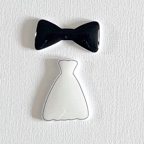 Wedding Dress, Bow Tie, Wedding Shoe Charms