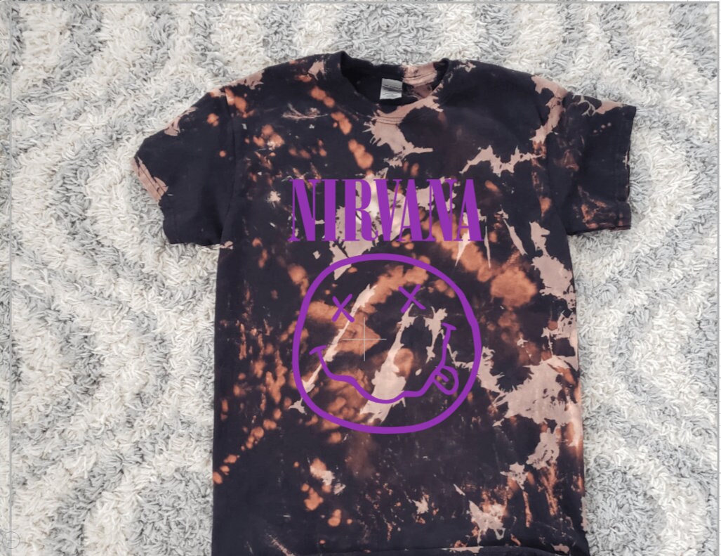 Download Nirvana reverse Tie Dye T Shirt Custom Color Distressed | Etsy