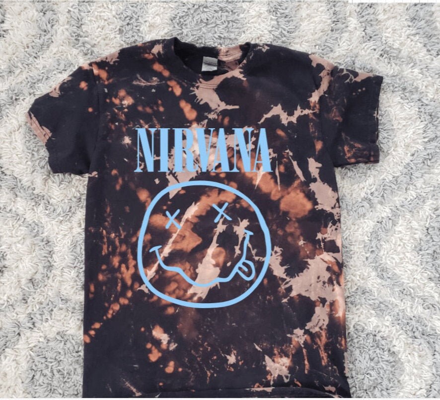Download Nirvana reverse Tie Dye T Shirt Custom Color Distressed | Etsy