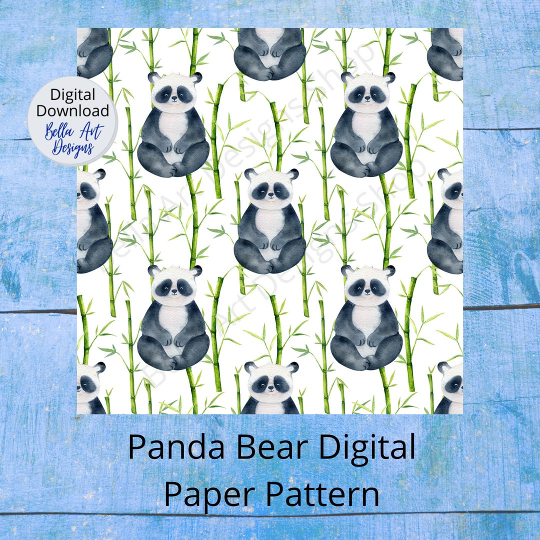 Panda Bear Digital Paper Pattern Scrapbook Craft Papper - Etsy