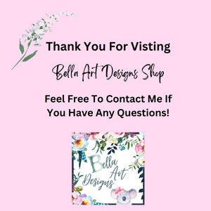 Puede incluir: Gracias por visitar Bella Art Designs Shop. No dudes en contactarme si tienes alguna pregunta. Dise&ntilde;o floral de acuarela con un koala y el texto Bella Art Designs.