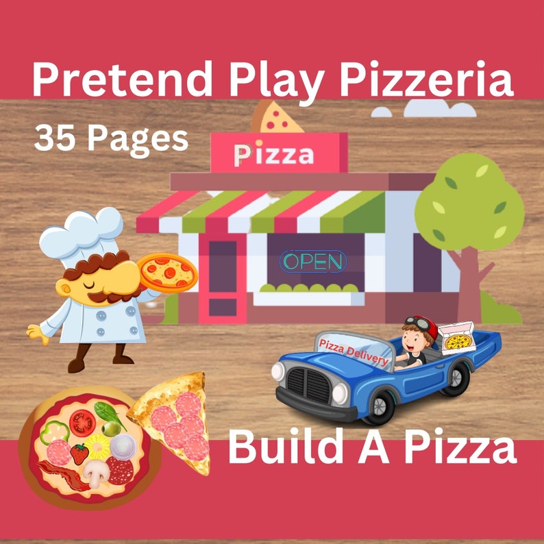 Build A Pizza Pretend Play Pizzeria Shop Printable Activity - Etsy