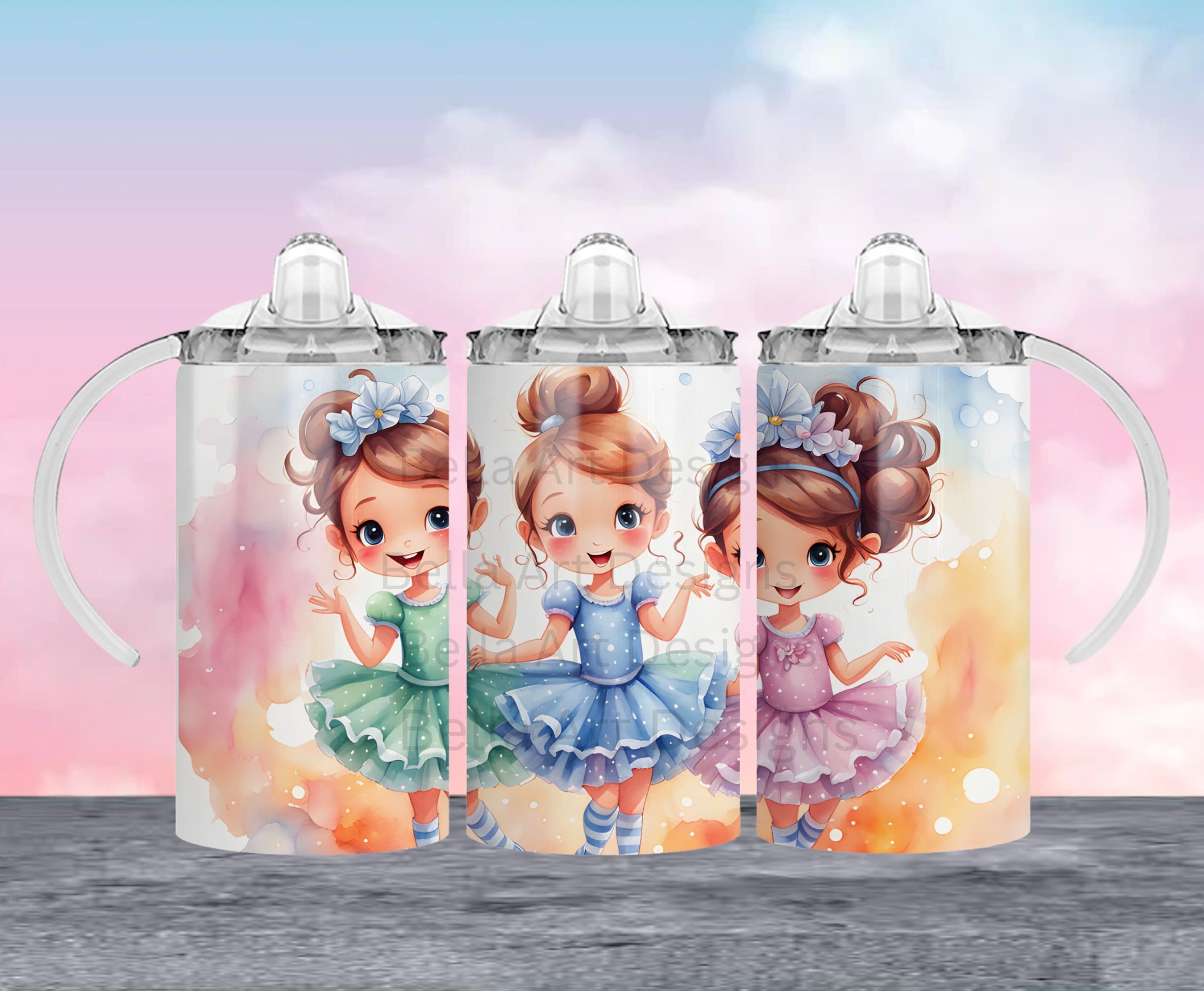 Ballerina 12 Oz Kids Fliptop Sippy Cup Tumbler Wrap 12 Oz Straight ...