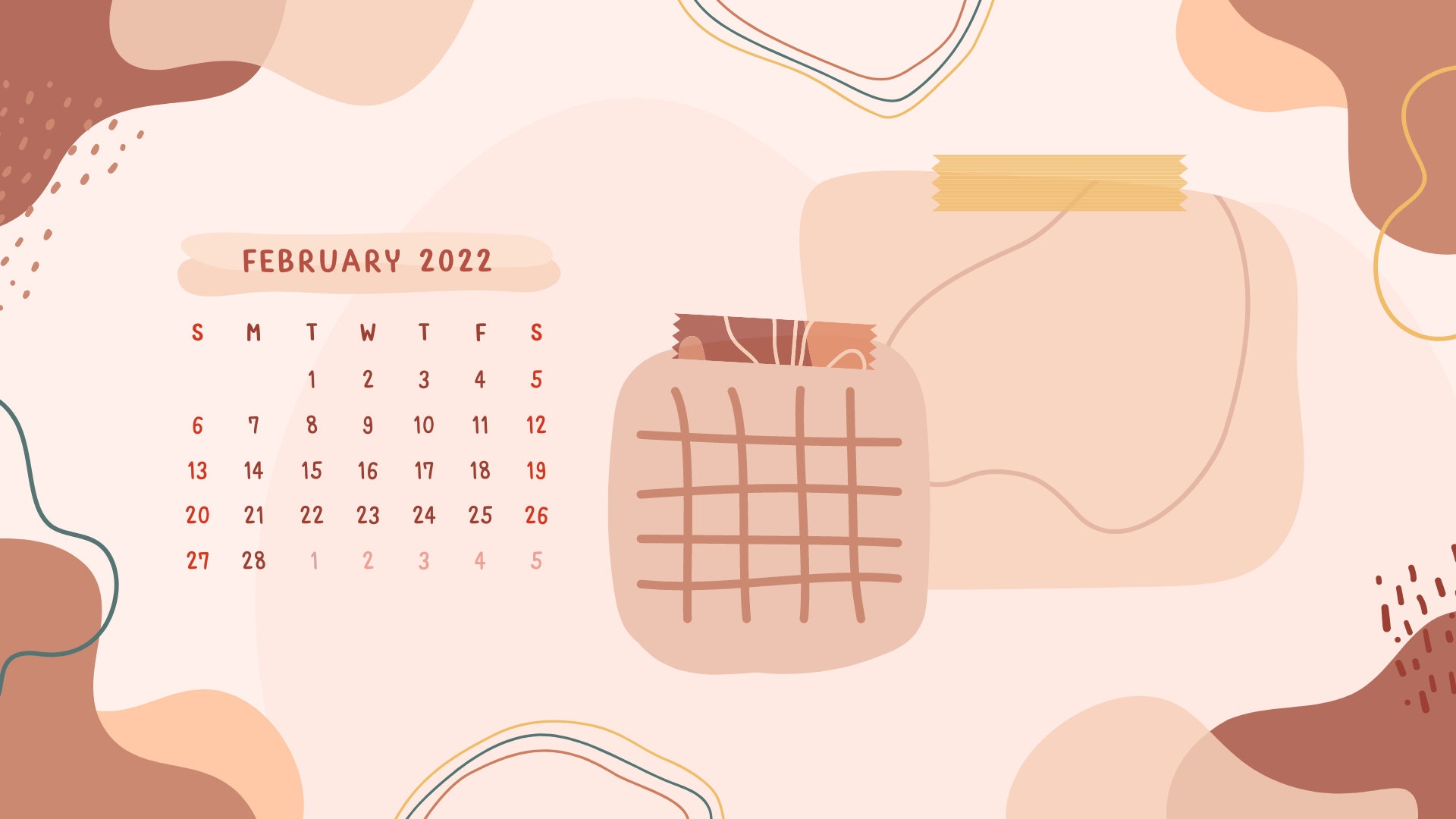 Aesthetic February Desktop Wallpaper Organizer Etsy