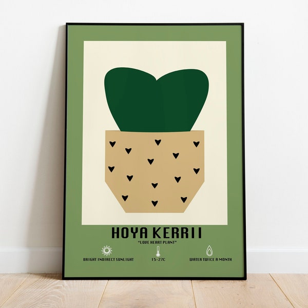 Hoya Kerrii Plant Poster! Plante de coeur d’amour/Illustration/Impression/pendaison de mur