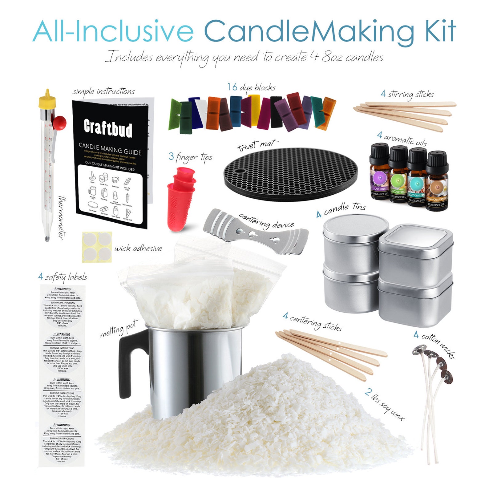 CraftBud Complete DIY Candle Making Kit For Adults and Etsy