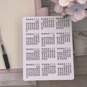 Annual overview 2023 -2026 or personalized, Bullet Journal Sticker, Handlettering, Matt Transparent, German, 5 mm