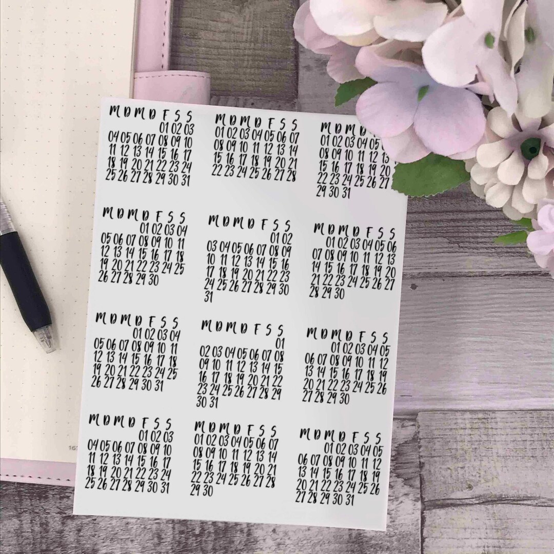 Annual Overview 2022 2025 Bullet Journal Stickers Hand Etsy