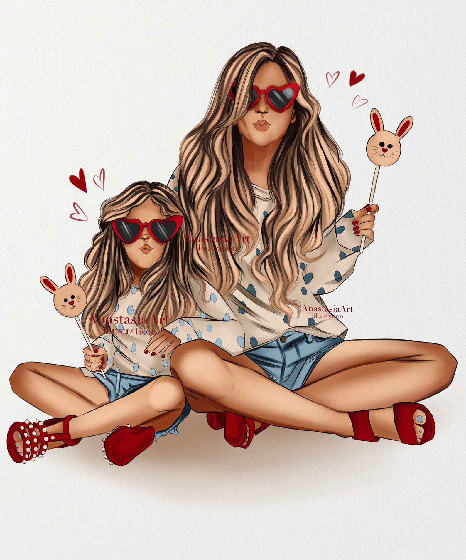 Instant Download Printable Mother and Daughterfashion Love - Etsy