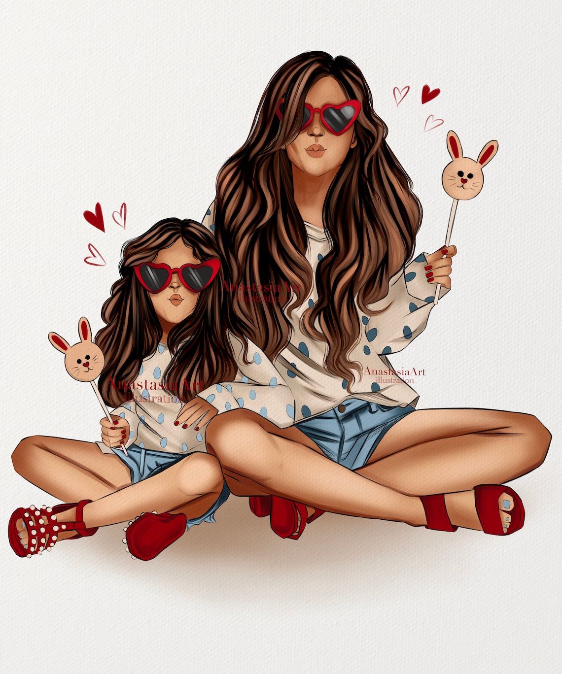 Instant Download Printable Mother and Daughterfashion Love - Etsy