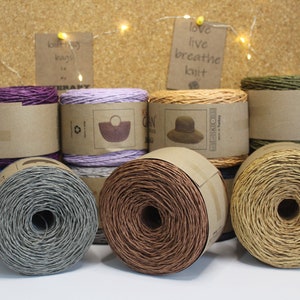 250 grams Natural Paper Yarn, Raffia Yarn, Crochet Bag Yarn, Crochet Hat Yarn, Cellulose Yarn, Crochet Paper Yarn, Recycled Paper Yarn