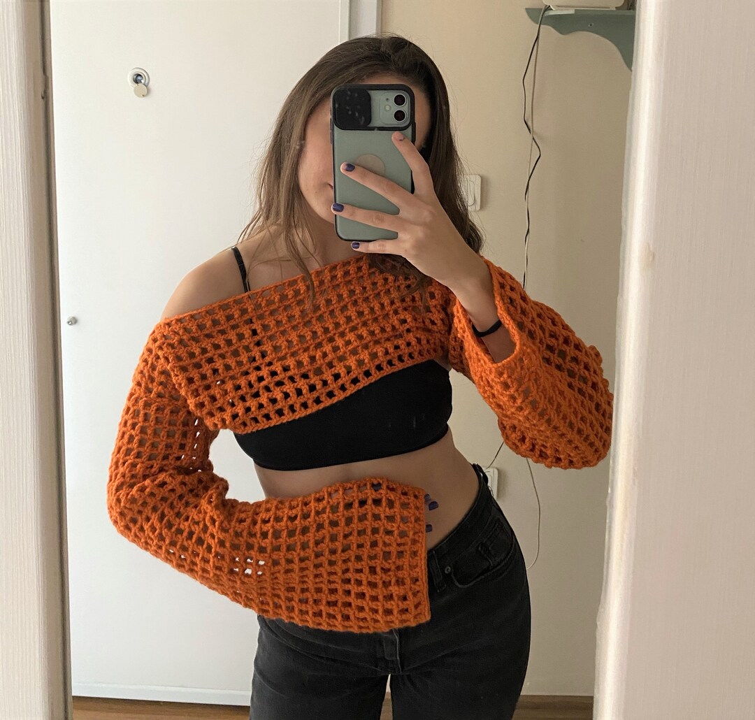 Crochet Pattern Crochet Mesh Jumper Crochet Long Sleeves Etsy