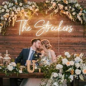 Family name neon sign | neon name sign | wedding backdrop | wedding decor | last name neon sign | neon wedding sign | custom neon sign