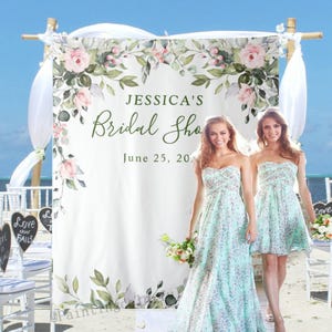 Eucalyptus Bridal Shower Backdrop, Beach Bridal Shower Decorations, Chic Engagement Backdrop For Photo Booth