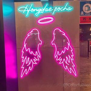 Wings Of Angels, Salon Decor, Custom Neon Signs, Neon Business Logo, Wall Decor, Home Decor, Neon Lights, Personalized Gifts for Opening