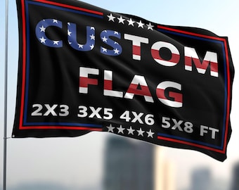 Double Sided Custom Flag with your idea, photo, artwork, or logo using your choice of color