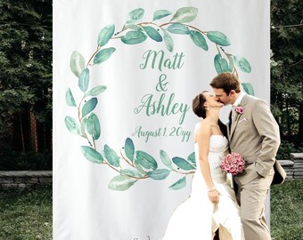 Greenery Wedding Backdrop, Circular Wreath Wedding Backdrop, Rustic Wedding Decor, Wedding Backdrop Custom