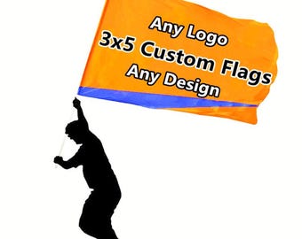 Custom Flag 3x5 ft Print Image Logo Text Single Double Sided Image, Personalized Gift Outdoor Banner Wall Decor Flag
